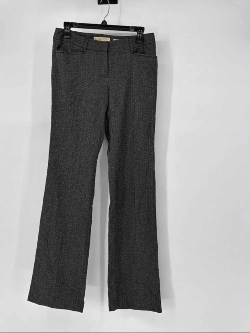 Michael Kors Gramercy fit blk Charcoal herringbone dress  Pants size 2 NWT